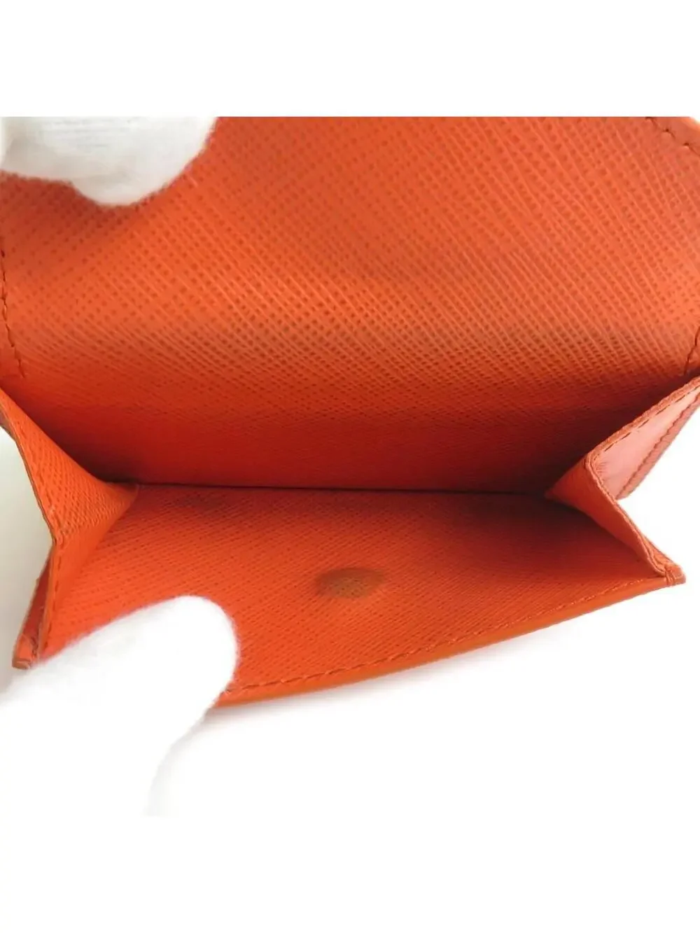Auth Prada Trifold Wallet Orange #280470P16B